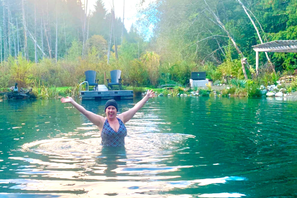 Vancouver Island hidden escape offers peace, private swimming pond + plenty of fun